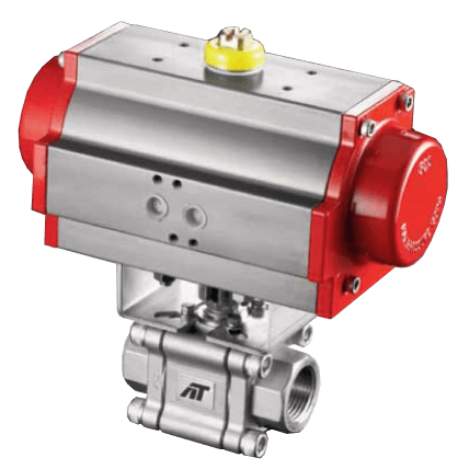 A-T Controls Automatic Ball Valve, 8R Series 3 Piece Regular Port